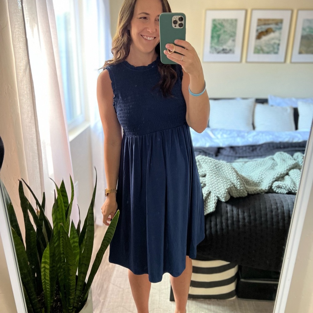 The Nines by HATCH Navy Midi Dress